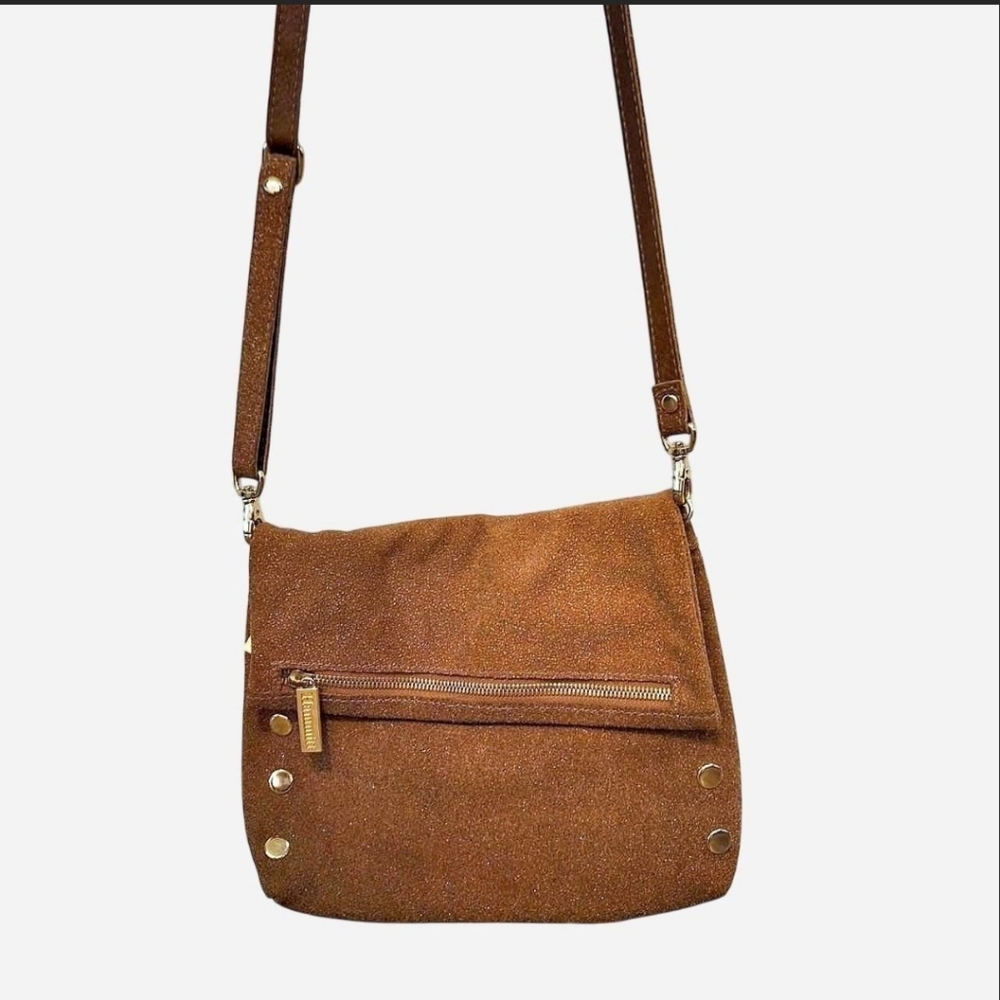 Hammitt Tan Crossbody Bag with Gold Accents
